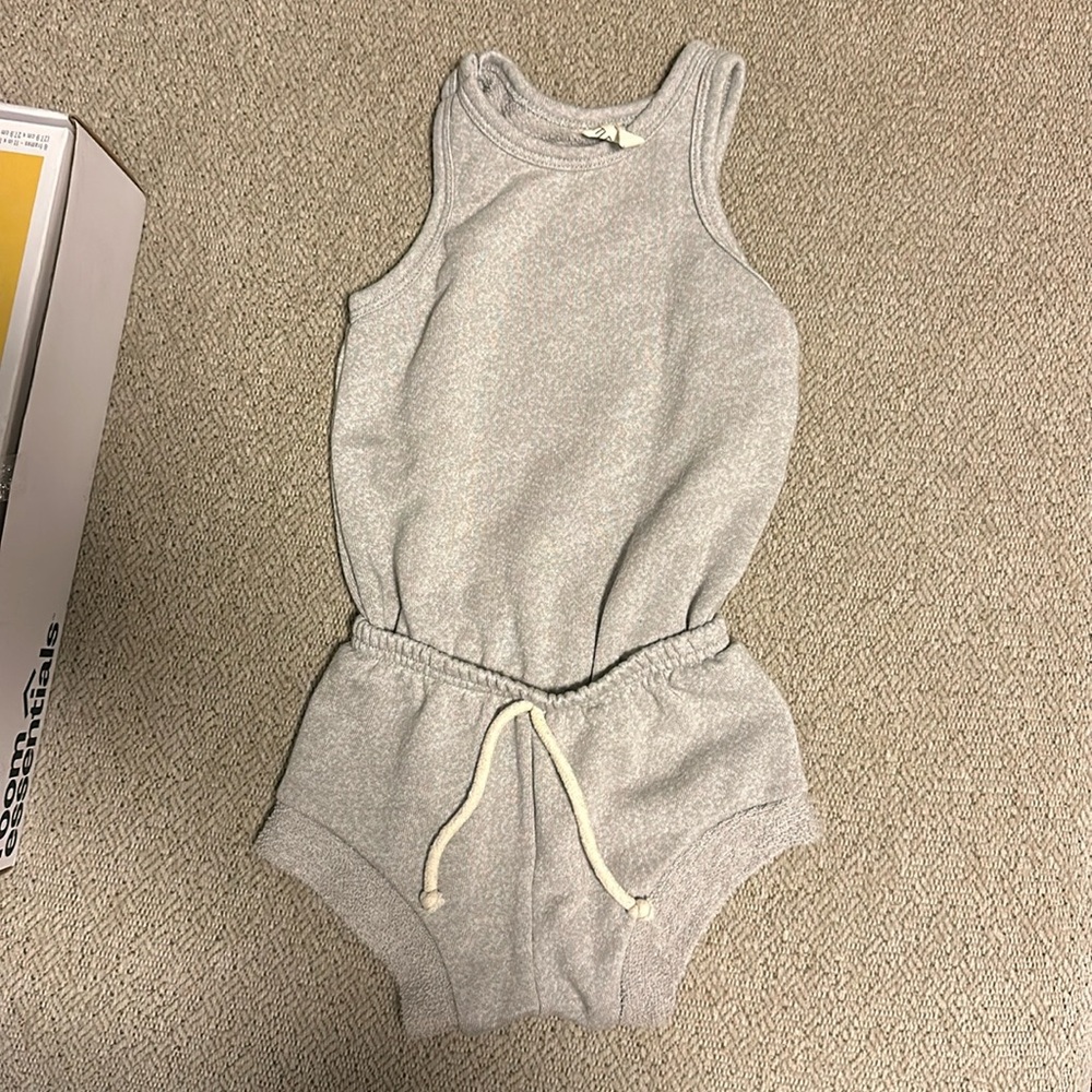 Little wedgies gray shortie tank romper size 18-24 months